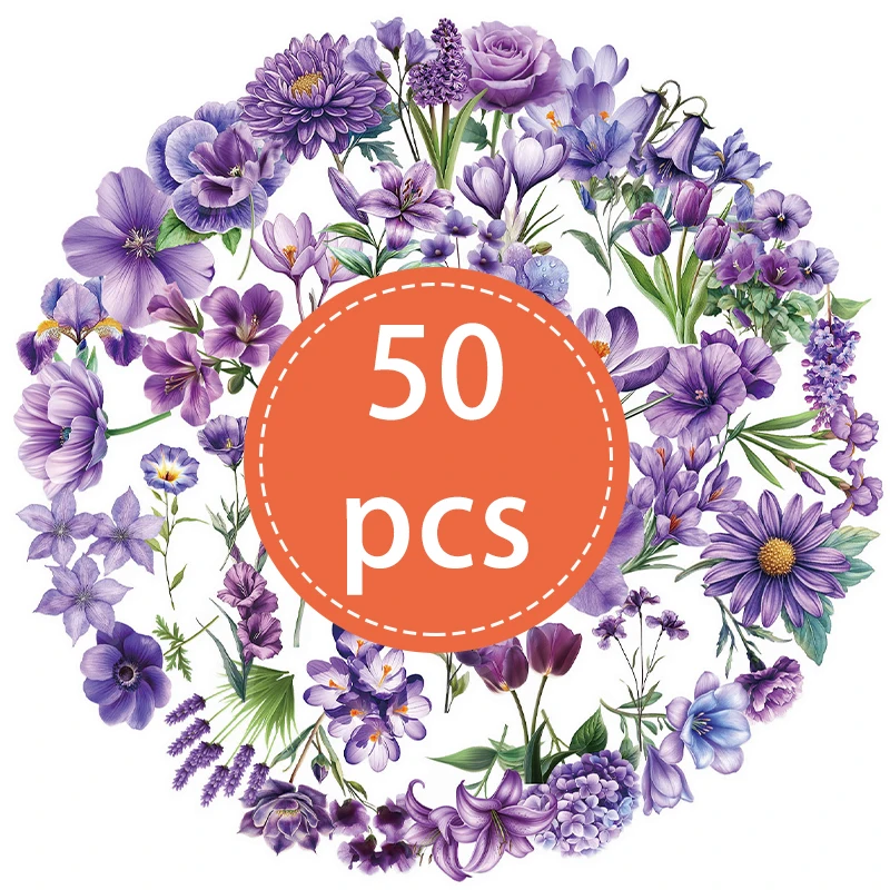 50PCS Purple Flower…