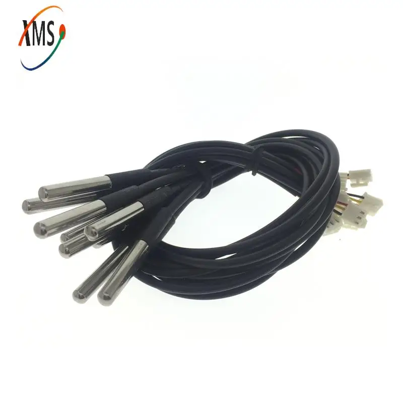 5Pcs Sonda De Temperatura Do Aço Inoxidável Sensor Lmpermeável  Cabo Para Arduino DS18B20 Long 37cm XHB2.54-2Y Plug