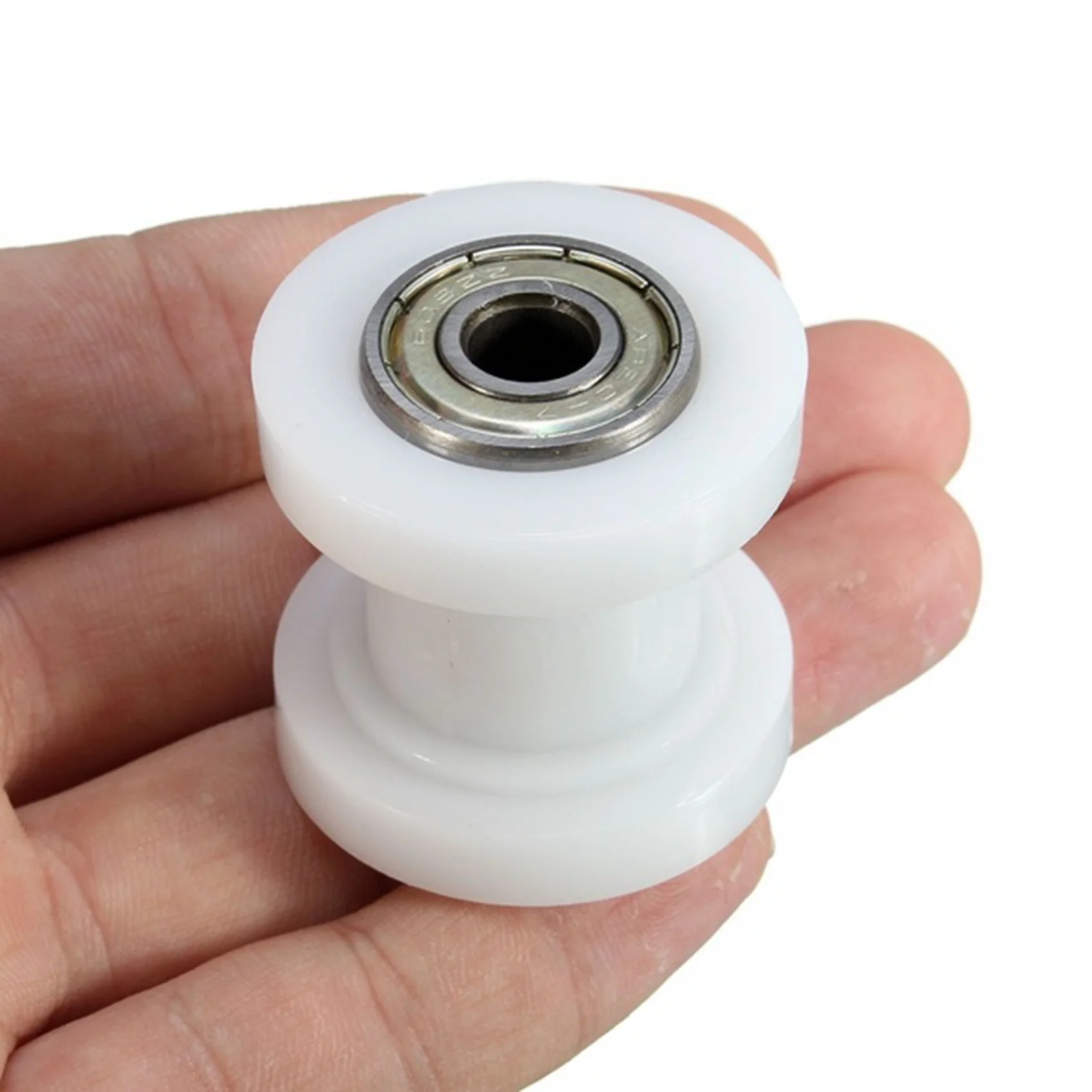 ODIES-4X Rueda rodante tensora de cadena de piñón guía de cadena de adaptación de motocicleta todoterreno adecuada para XR CRF KLX110 (blanco)