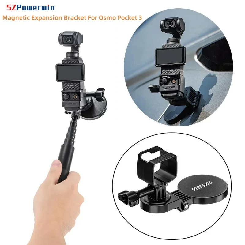 For Osmo Pocket 3 Magnetic Expansion Bracket Extension Mount Holder Accessories for DJI Pocket 3/Action 5 Pro Cameras