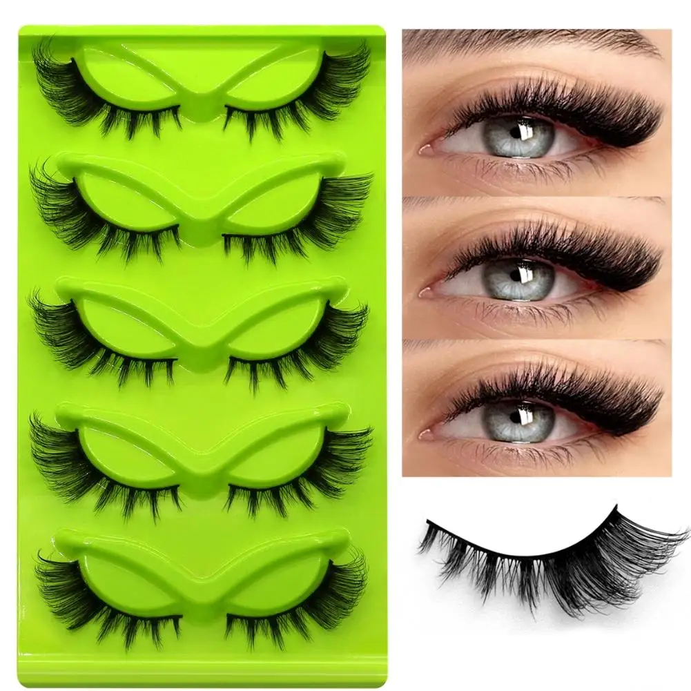5 Pairs Half Lashes 3D Mink Lashes Faux Mink Fluffy Lash Soft Full Thick Wispy Eyelash Dramatic False Eyelashes Makeup