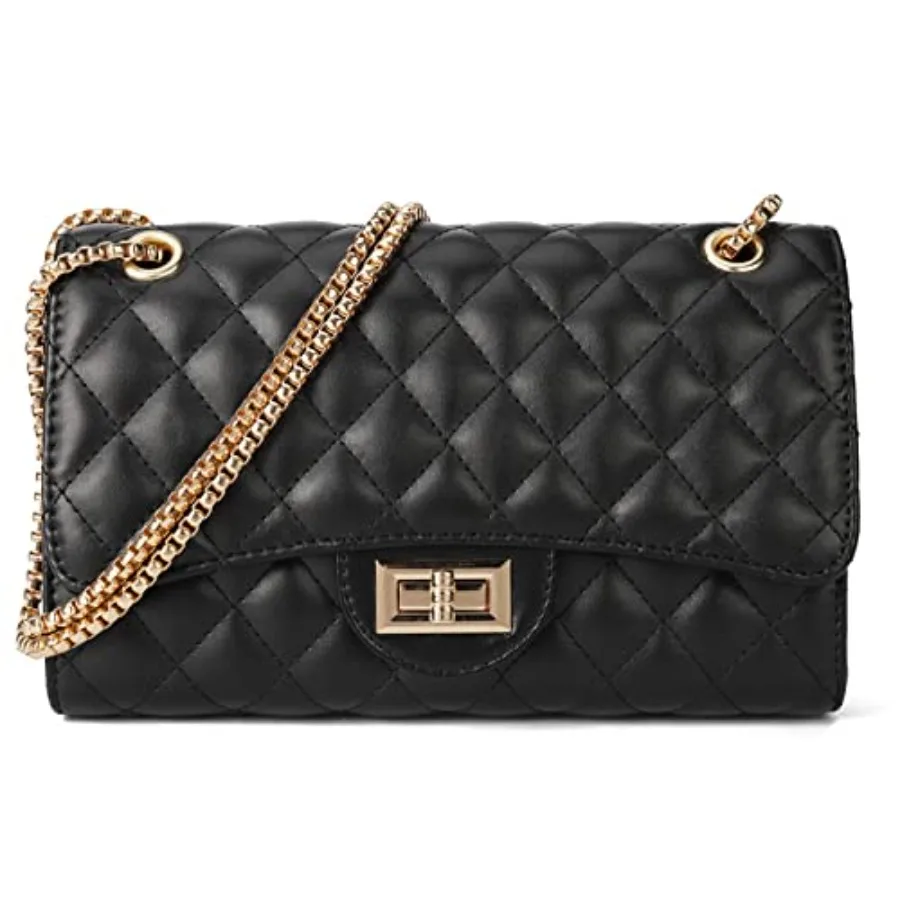 Gladdon Quilted Crossbody Purse for Women Trendy Ladies Shoulder Bag with Chain Designer Purses