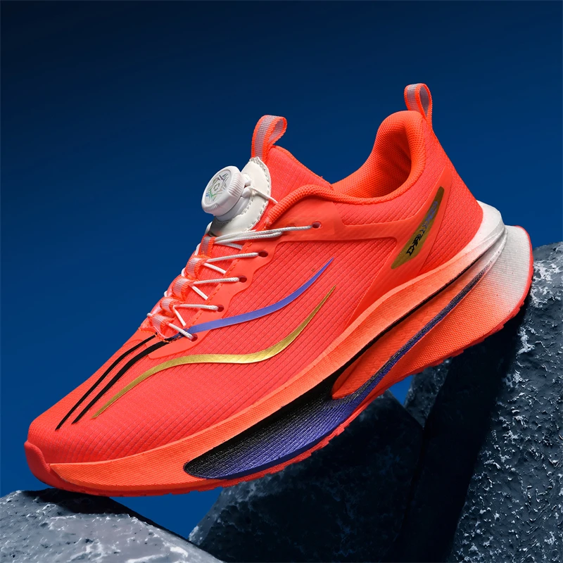Mens Running Shoes Carbon Plate Cushioned Sneakers Women Breathable Athletic Training Shoes Non-Slip Mesh Racing Jogging Shoes