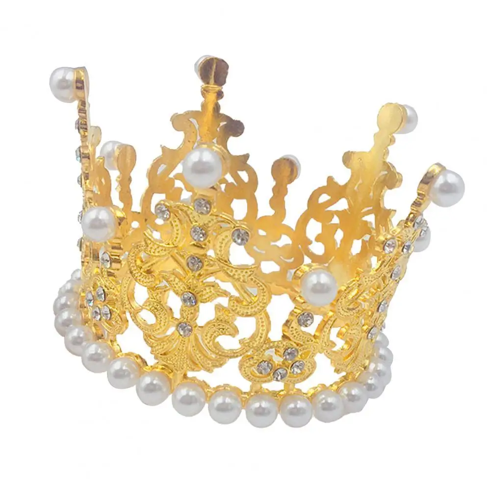 Novel Baking Crown  Attractive 2 Colors Cake Crown Topper  Multi-use Metal Baking Topper Crown