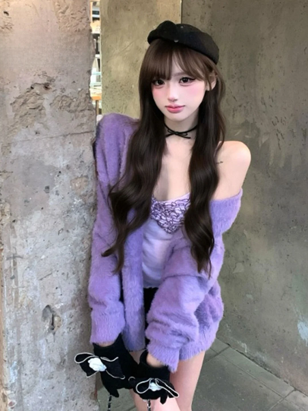 

Spring 2026 Women's Sweater Jacket Set Cute Unique Two-Piece Soft Style Comfortable Long Sleeve High Waist Button Closure Casual