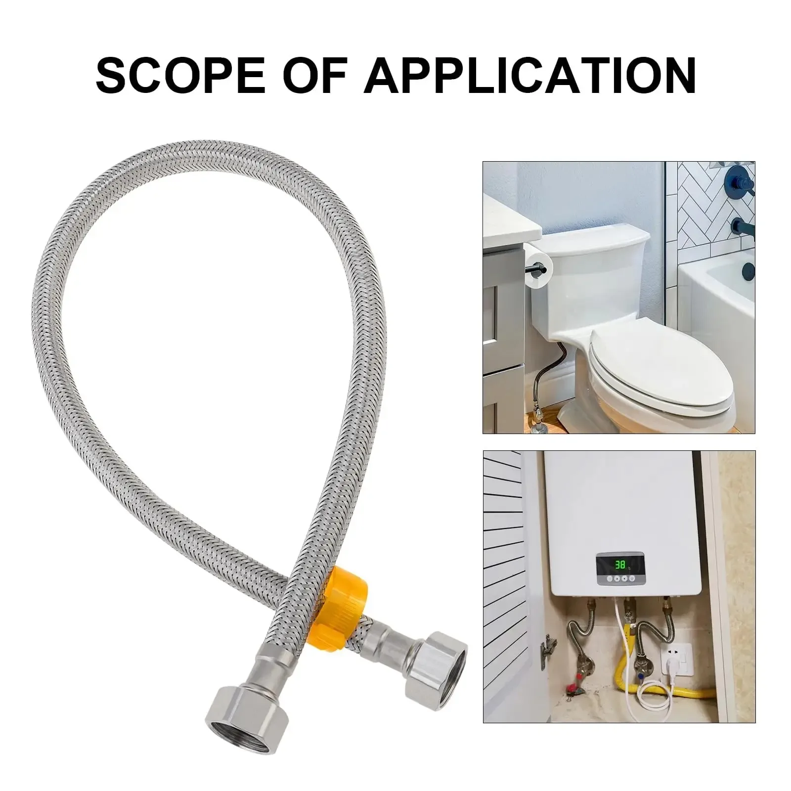 30/50cm 1/2 Inch Stainless Steel Plumbing Explosion-Proof Fl
