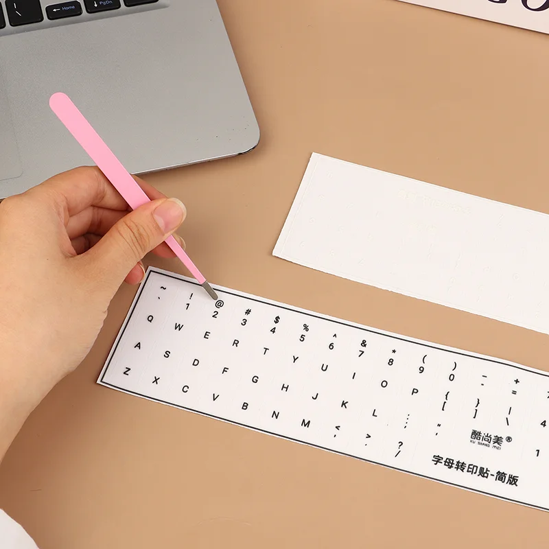 Universal Engaving Sticker, Tear-off Film Keyboard Label for Laptops and Desktops, Single Alphabet Sheet