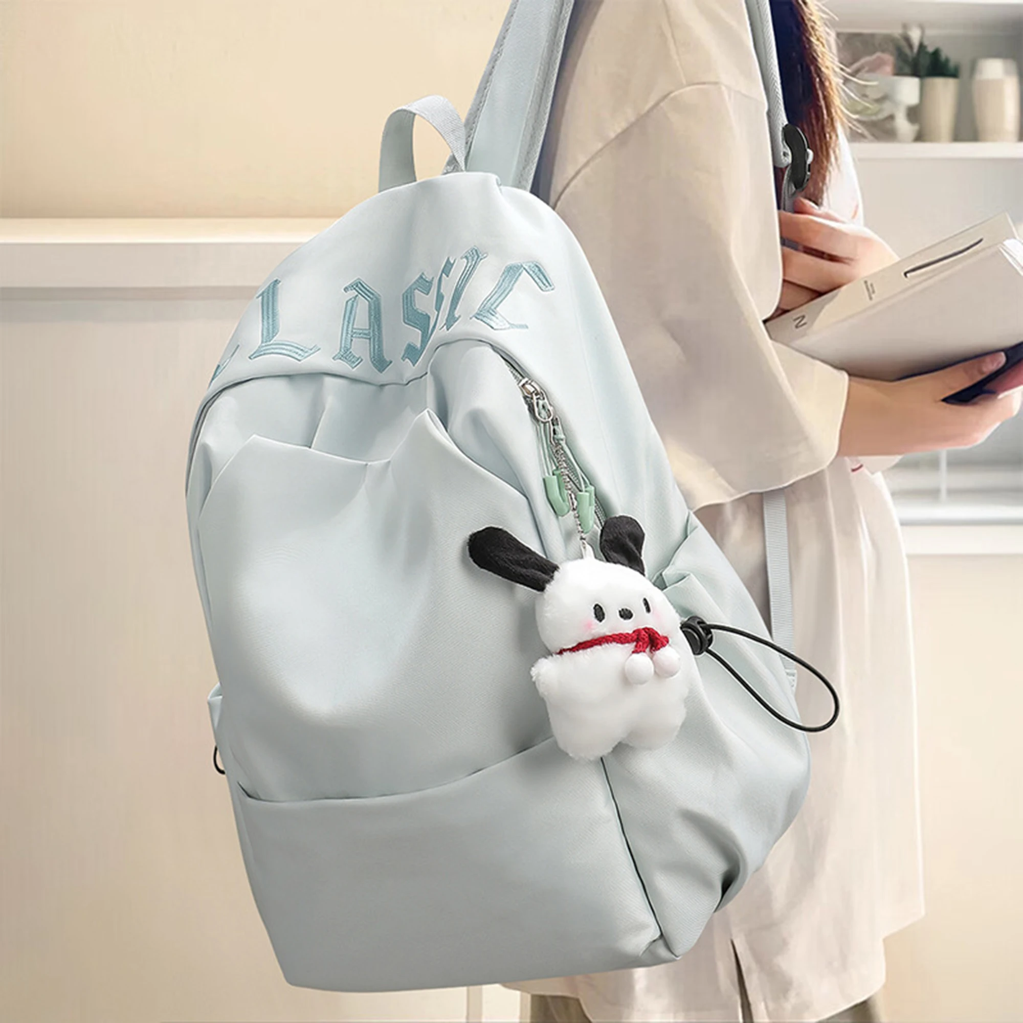 CKKUI Casual Women's Backpack Fashion Large Capacity Lightweight College Student Schoolbags Versatile for Commuting Travel Bags