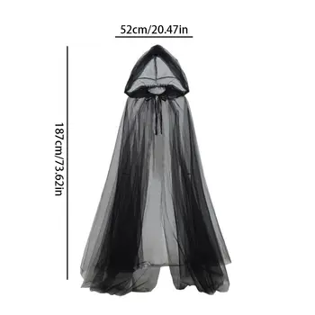 Schwarzer Brautschal, Hexen- und Vampir-Cosplay-Umhang, Halloween-Doppelumhang, Spielparty-Kostüm-Requisiten, Festtags-Verkleidung 10 best sales Halloween-Kostüm - №1