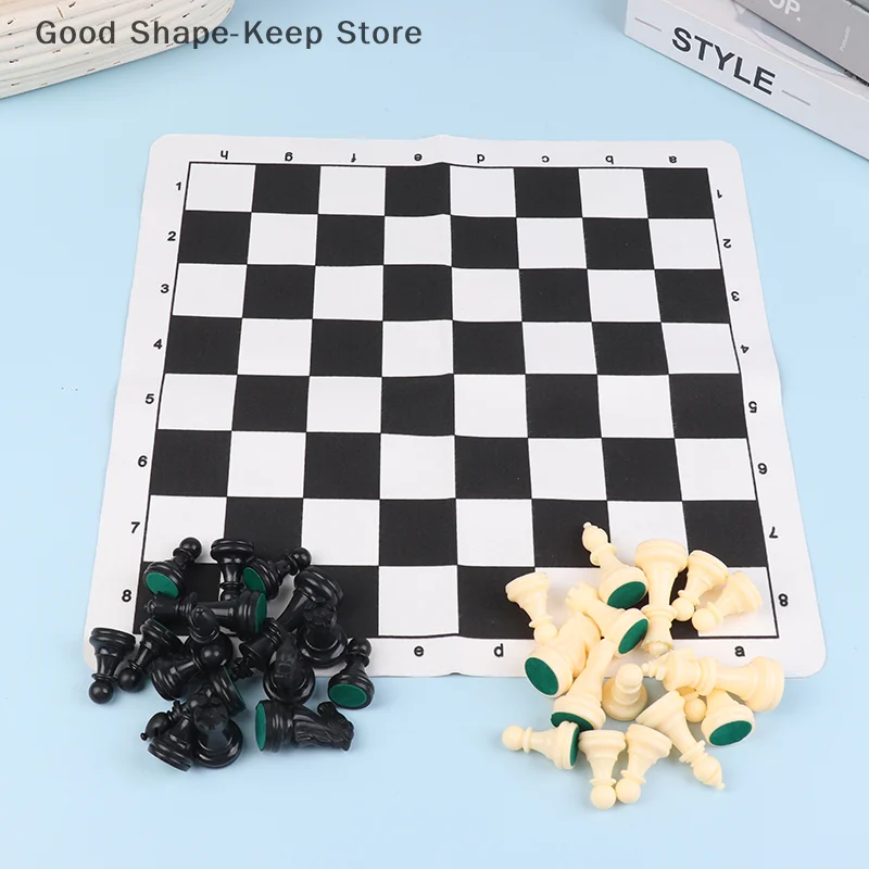 

Пластиковые шахматные фигуры с шахматной доской, шахматный набор, 65 мм, игры, средневековые шахматы, набор с шахматной доской 35 см, настольные игры