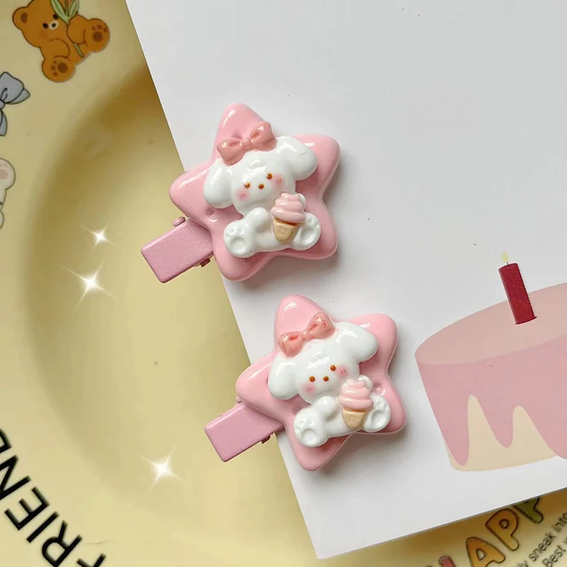 Cartoon Puppy Star Hair Clip Lovely Duckbill Clips Bangs Clip Hairpin Cute Sweet Girl Kids Pentagram Side Clip Hair Accessories