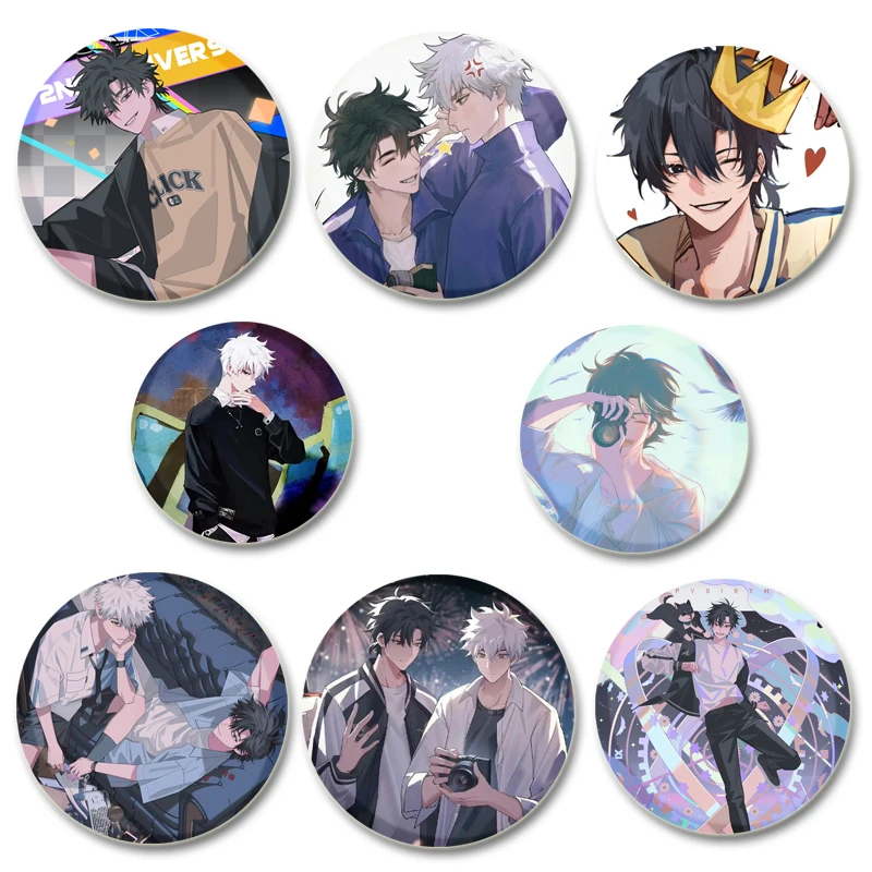 

58mm Anime Link Click Button Pins Charles Lucas Cartoon Badge Round DIY Creative Brooches for Backpack Jewelry Accessories Gifts