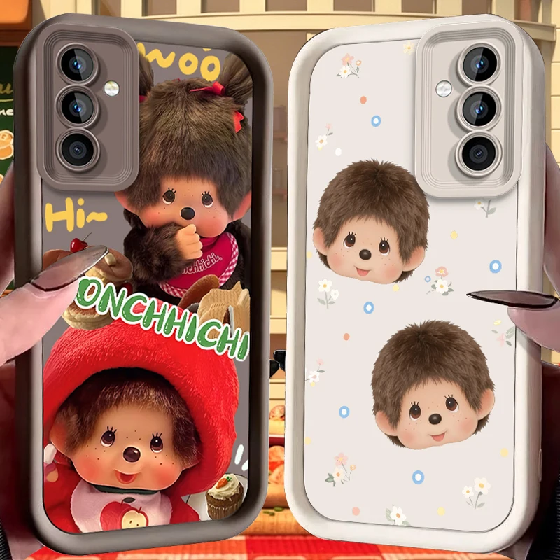 M-monchhichis-s Plush Toy Case for Samsung Galaxy S26 S25 Edge S24 Plus S23 S22 Ultra S21 S20 FE A57 A56 A55 A54 5G A53 Cover