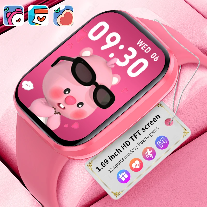 LIGE For Children's Sport Studing Watch Best Birthday Kids Gifts Student Smart Watch Health Monitor Interactive Electronic Watch 