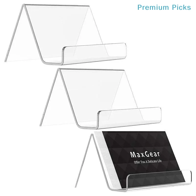 portableTransparent Acrylic Desktop Business Card Holder Table Desk Shelf Box Storage Display Stand Restaurant Office Supplies