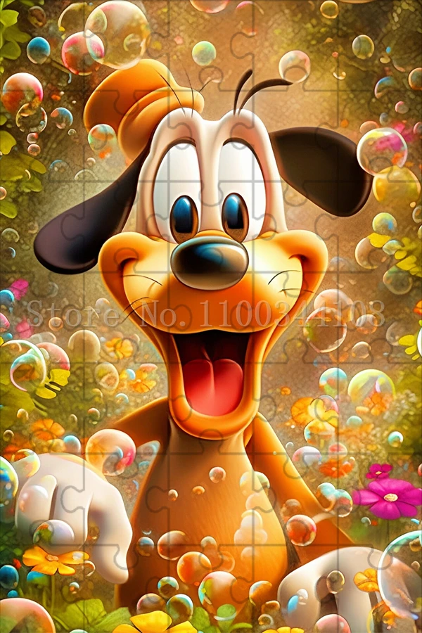 35/300/500/1000 Pieces Disney Pluto Dog Puzzles for Children Intelligence Game Toys Cartoon Puzzles Handmade Toys & Hobbies