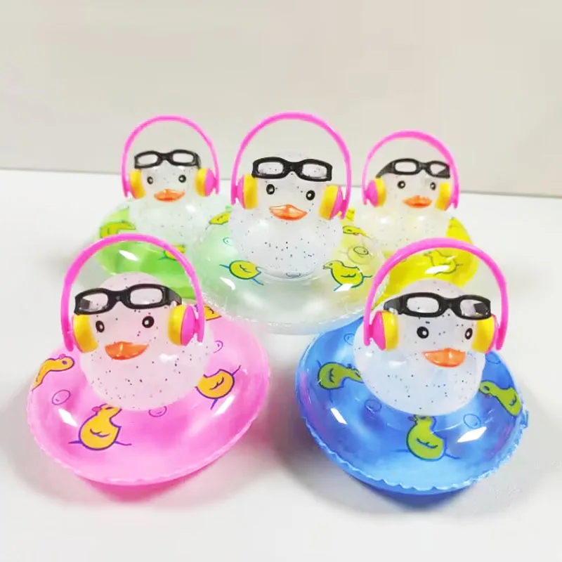 5Sets New Cute Rubber Duck Kids Tub Float Toy Baby Shower Bathing Play Water Toys Party Gifts For Children Cake Decorations