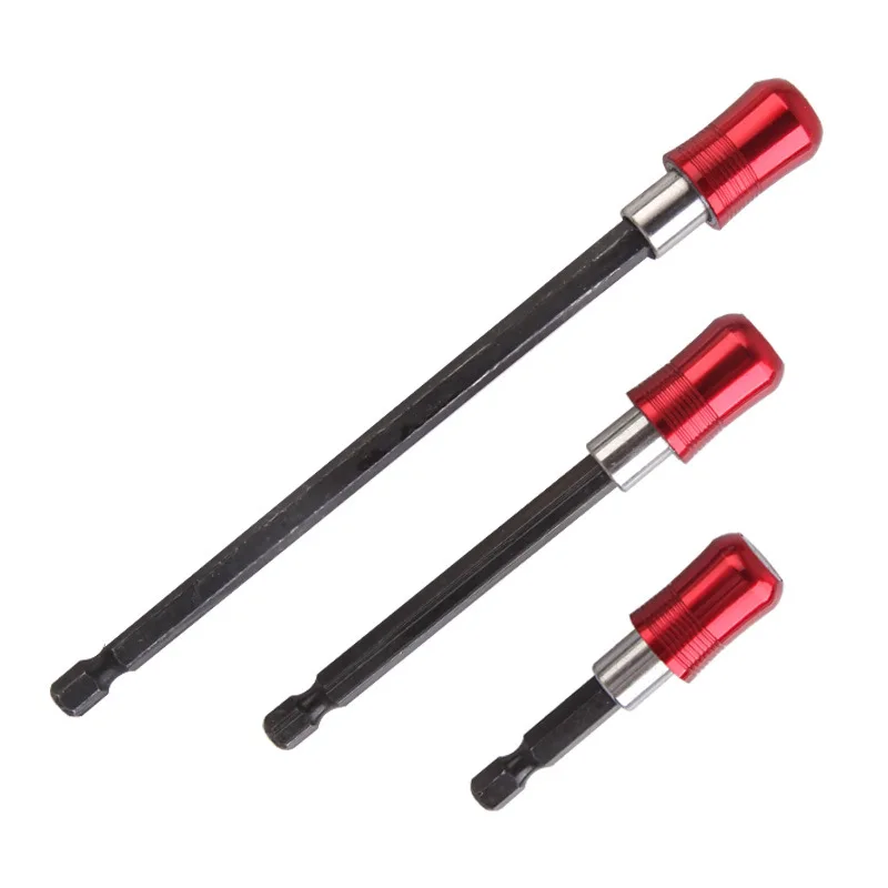 3PC สแตนเลส Socket Extension Rod สีเหลืองสามสล็อตขยาย1/4บิต Quick Socket 60-100-150mm