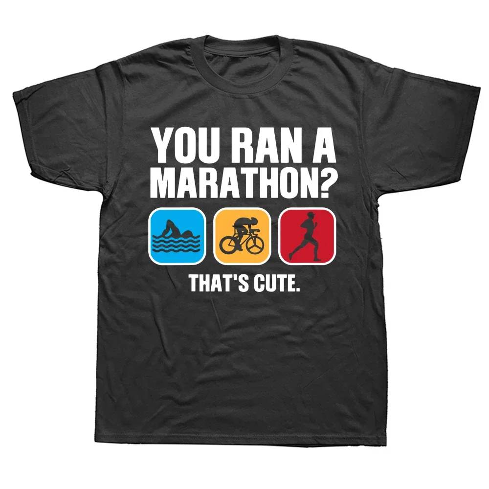 Funny Swim Bike Run Triathlon Triathletes T Shirts Graphic Cotton Streetwear Short Sleeve Birthday Gifts Summer Style T-shirt