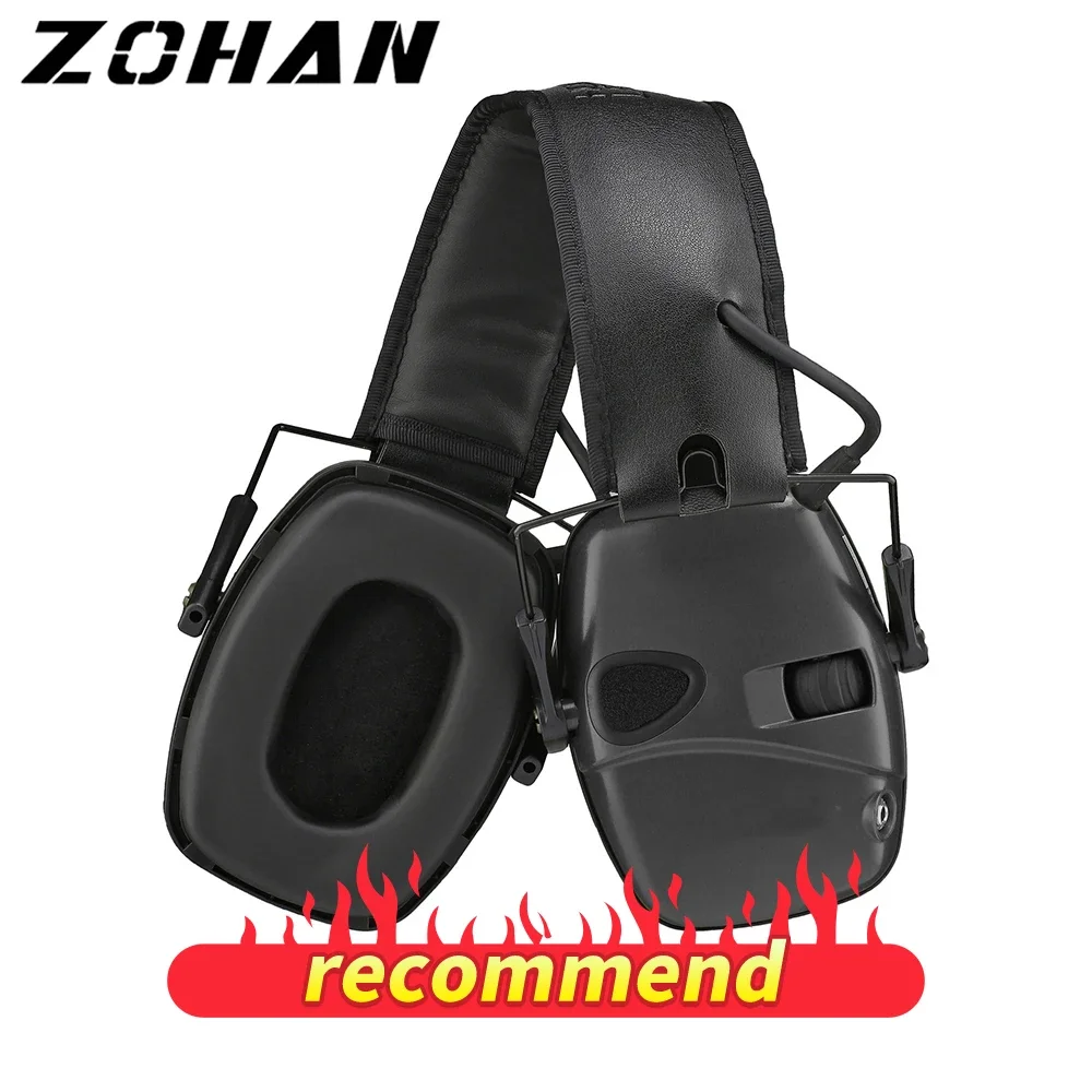 ZOHAN Electronic Shooting Earmuffs Active Headphones Anti-noise Foldable Hearing Protection Tactical Hunting Sound Amplification