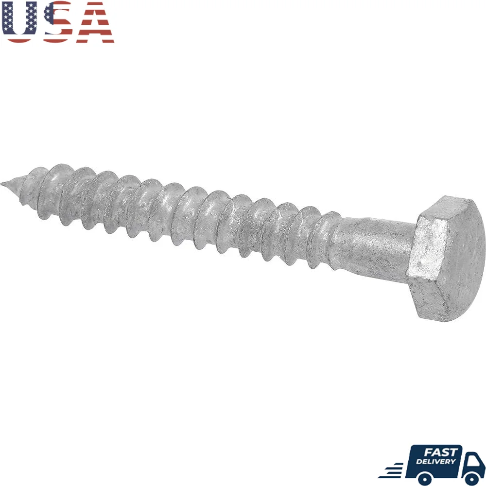 

Оцинкованные шестигранные шурупы с горячим оцинкованным покрытием 1/2 x 7 дюймов, упаковка из 25 стали, сверхмощные крепежные детали для использования на дереве и на открытом воздухе