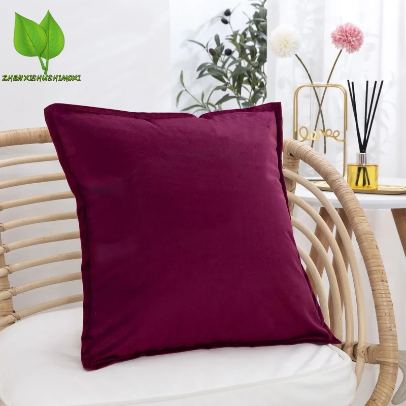 Super Soft Cushions Cover Velvet Pillowcase For Sofa Living Room Housse De Coussin 40x40 Decorative Pillows Nordic Home Decor