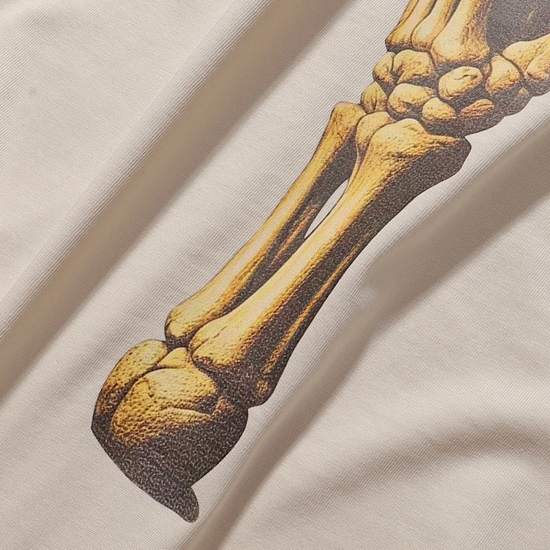 Sommer Herren Skelett-Hand-Rosen-Grafik T-Shirts Vintage-Kunstdruck Lässiges T-Shirt Streetwear Oversized Fit Baumwoll-Tops – Detail 8