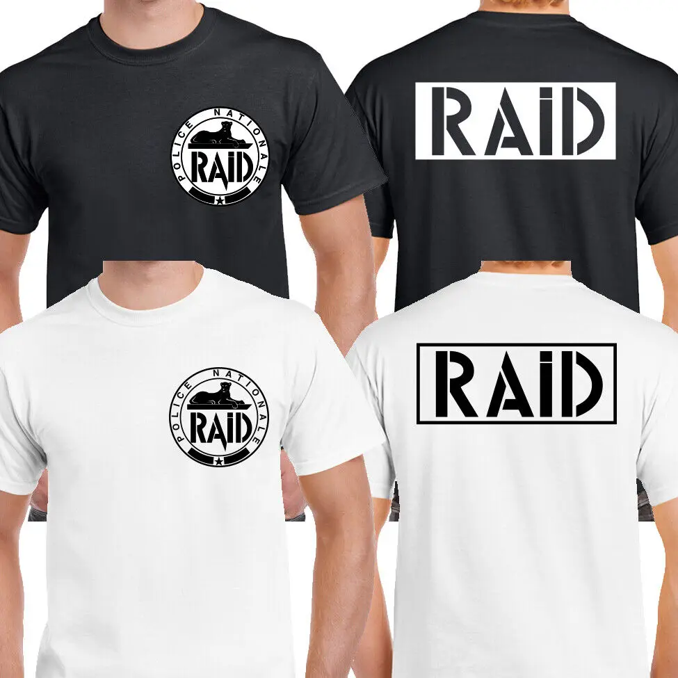 Le RAID France French Tactical Unit Force T-shirt Short Sleeve Casual 100% Cotton Shirts