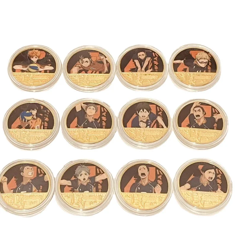 

Аниме «Хайкью!!» Позолоченная золотая монета Хината Шойо: Памятная коллекционная монета, классический аниме-сувенир для детей, коллекционная игрушка
