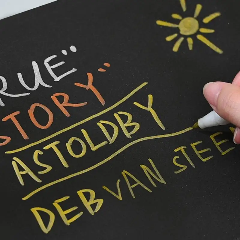 قلم الطلاء المعدني U2JE للطلاء على الحجر الجلدي الزجاجي المعدني ، سجل القصاصات