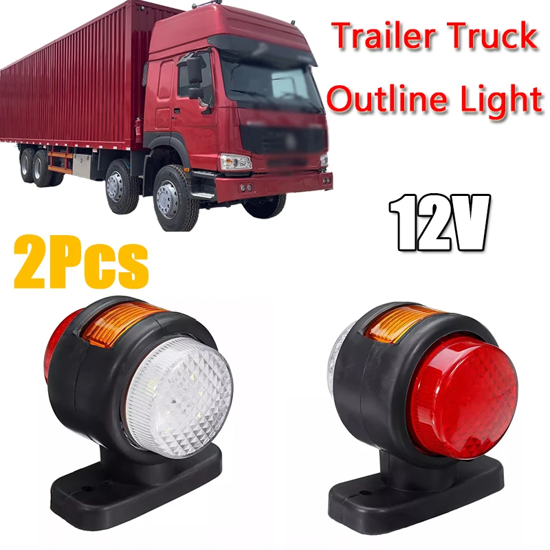 

2PCS Double Side Truck Light Trailer Side Marker Light 12V LED Brake Light Parking Position Lamps Warning Tail Light