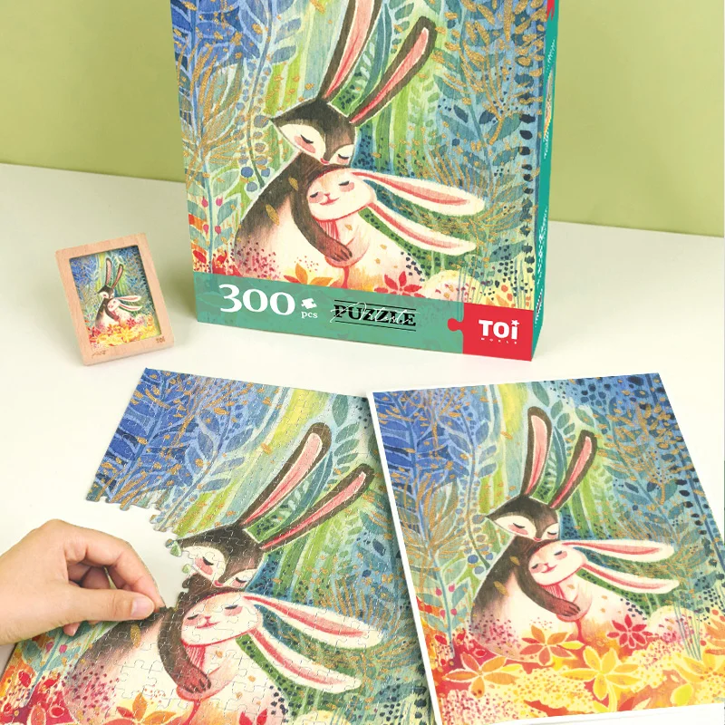 

300pcs Dear Rabbit Puzzle Natural Animal Fairy Tale Theme Puzzle Adult Teenager Ornament Hanging Painting Art Picture Decoration