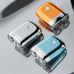 Magnetic Colorful Electric Shaver Double Floating Head Mini Beard Knife For Men Portable Travel Cordless Face Body Razor Trimmer