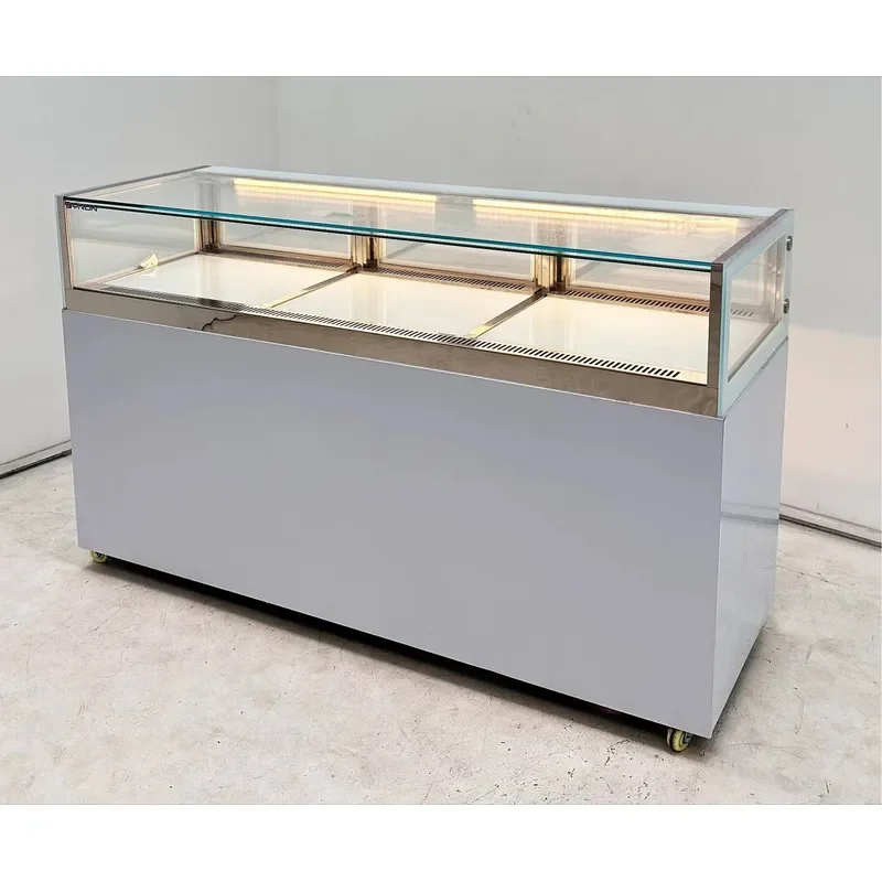 Bakery Display Equipment Single Layer Refrigerated Table Cake Cabinet Air Refrigerator Cake Display Case Digital Temperature