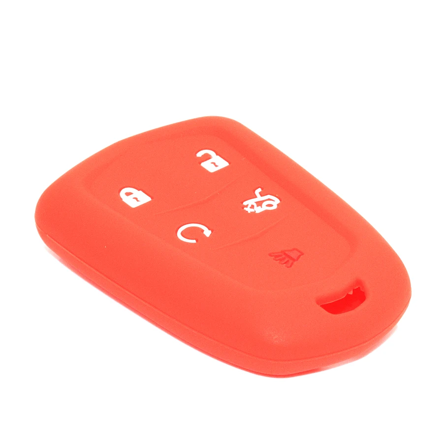 5 Button Silicone Car Remote Key Fob Shell Cover Case Holder Protection For Cadillac CTS ATS