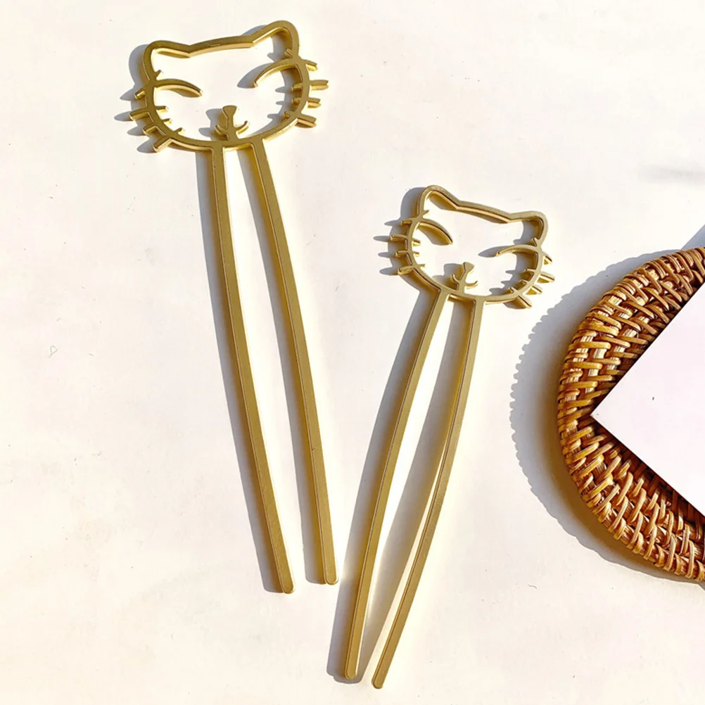 

Cat Stick For Women Cute Accessories Bun Fork Sturdy Metal Hair Chopsticks Styling Tool Thick Curly Party