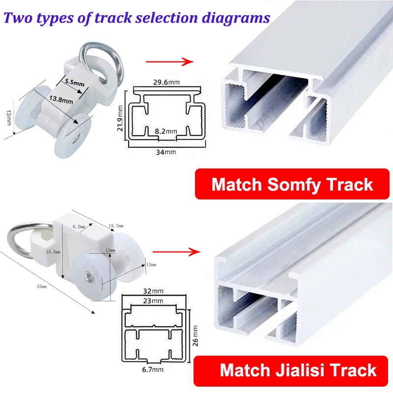 Aqara Curtain Rail Mute Hook Track Pulley Ball Hook Electric Rail Runners Accessory Support Tuya Dooya Jialisi Somfy Track