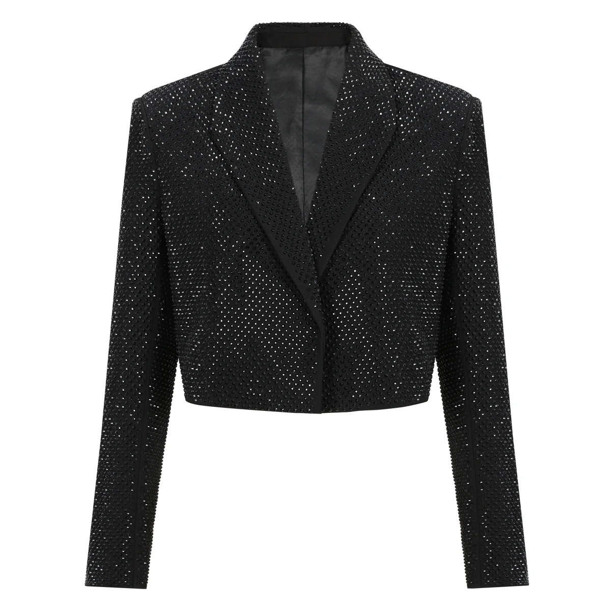 

Spring Autumn Heavy Fabric Hot Stamping Diamond Slimming Women's Blazer Jacket Versatile Fashion Suit Coat