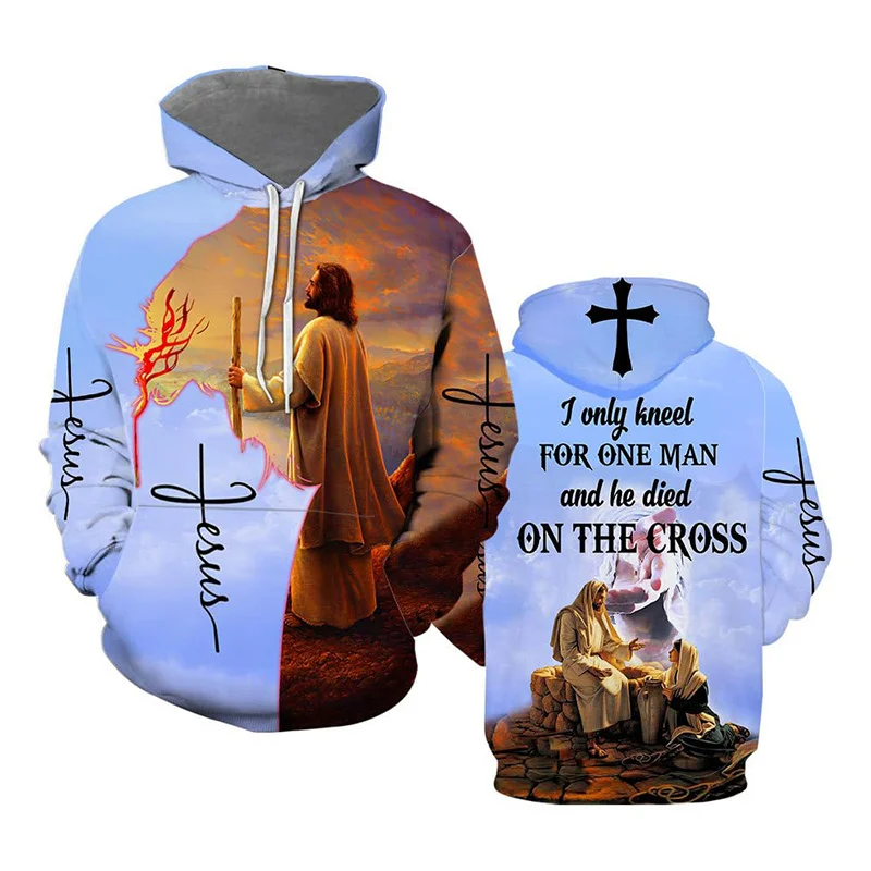 

3D Printing Christian Jesus Hoodies Jesus Bless Us Faith Above Fear Hooded Sweatshirts Kids Fashion Streetwear Pullover Clothing