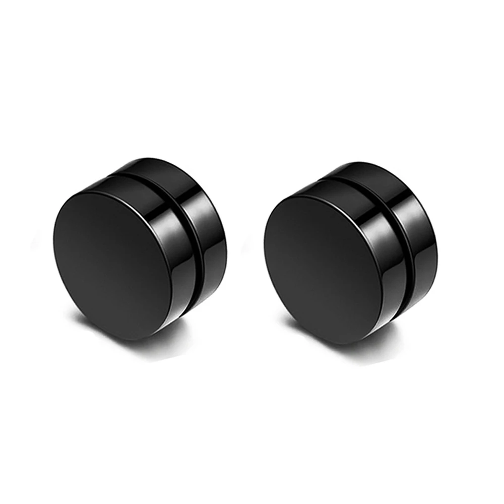 Gothic Punk Nordic Viking Men Women Strong Magnet Magnetic Earrings Stainless Steel Non Piercing Ear Studs for Boyfriend