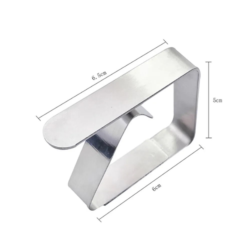 6Pcs Square Stainless Steel Tablecloth Holders Extra Strong Grip Wind Resistant Table Cover Clips for Home Restaurant Camping