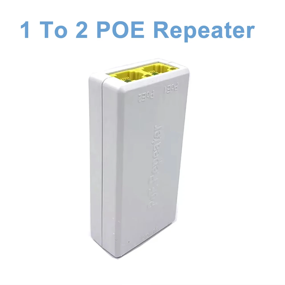 POE Extender 1 To 2 Port 100Mbps Network Switch Repeater IEEE802.3af/at Plug&Play for PoE Switch NVR IP Camera AP