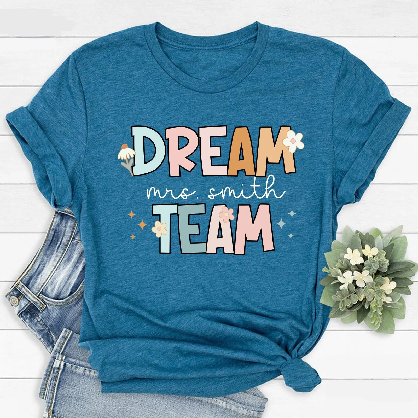 Elementary T Shirt Dream Team Custom Personalized Squad School Best Work