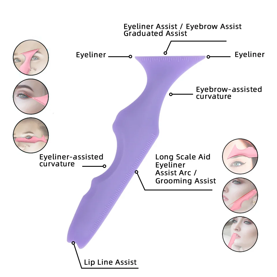 Newcome estênceis de delineador de silicone, ponta alada, ajuda para delineador, aplicador de creme facial, guia de sombra, modelo, ferramenta de maquiagem para os olhos
