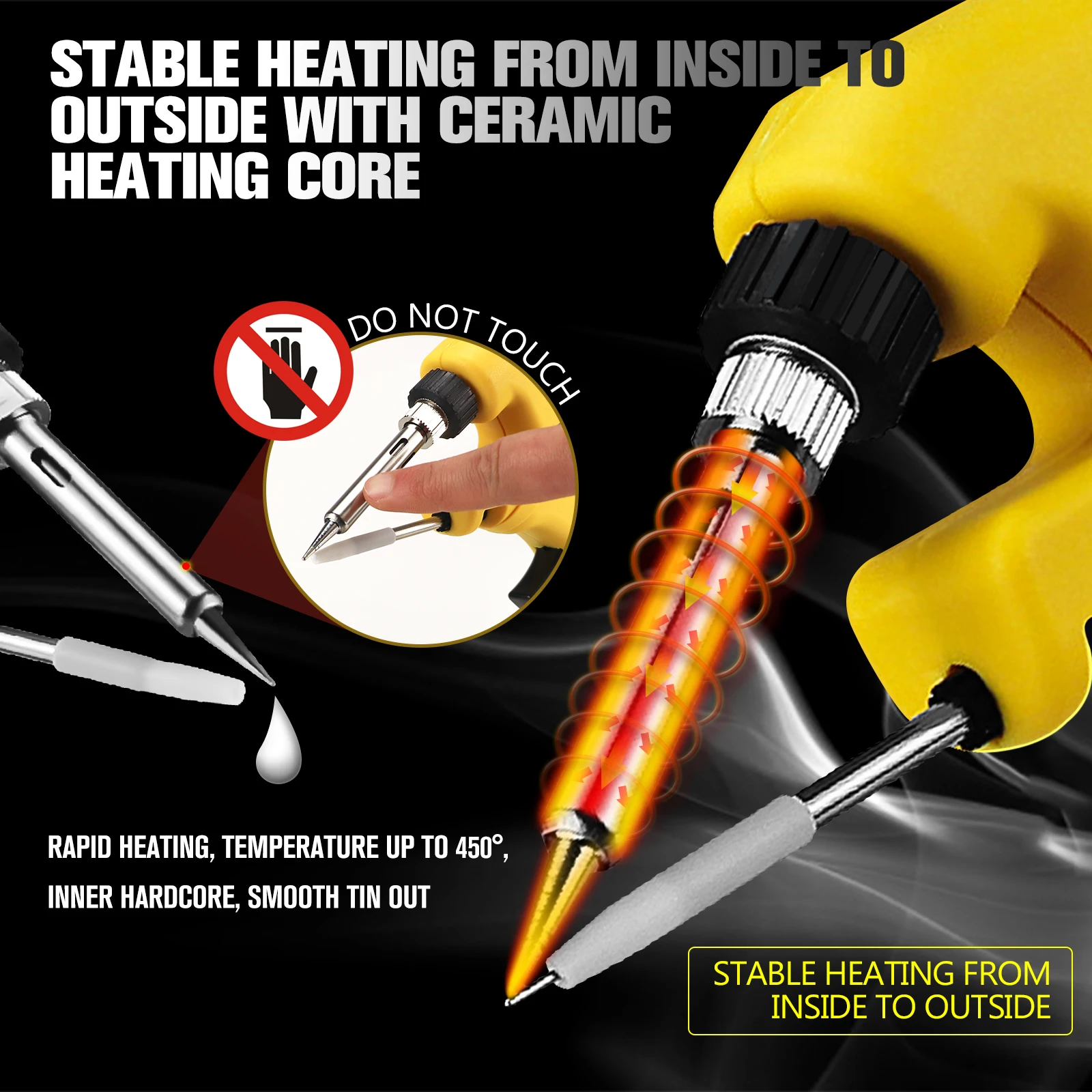 ชุดเครื่องเชื่อมเหล็กไร้สาย30W สำหรับ DeWalt แบตเตอรี่ Li-ion 20V 30S อุ่นเร็วพร้อมหัวแร้งและลวดบัดกรี (ไม่มีแบตเตอรี่)