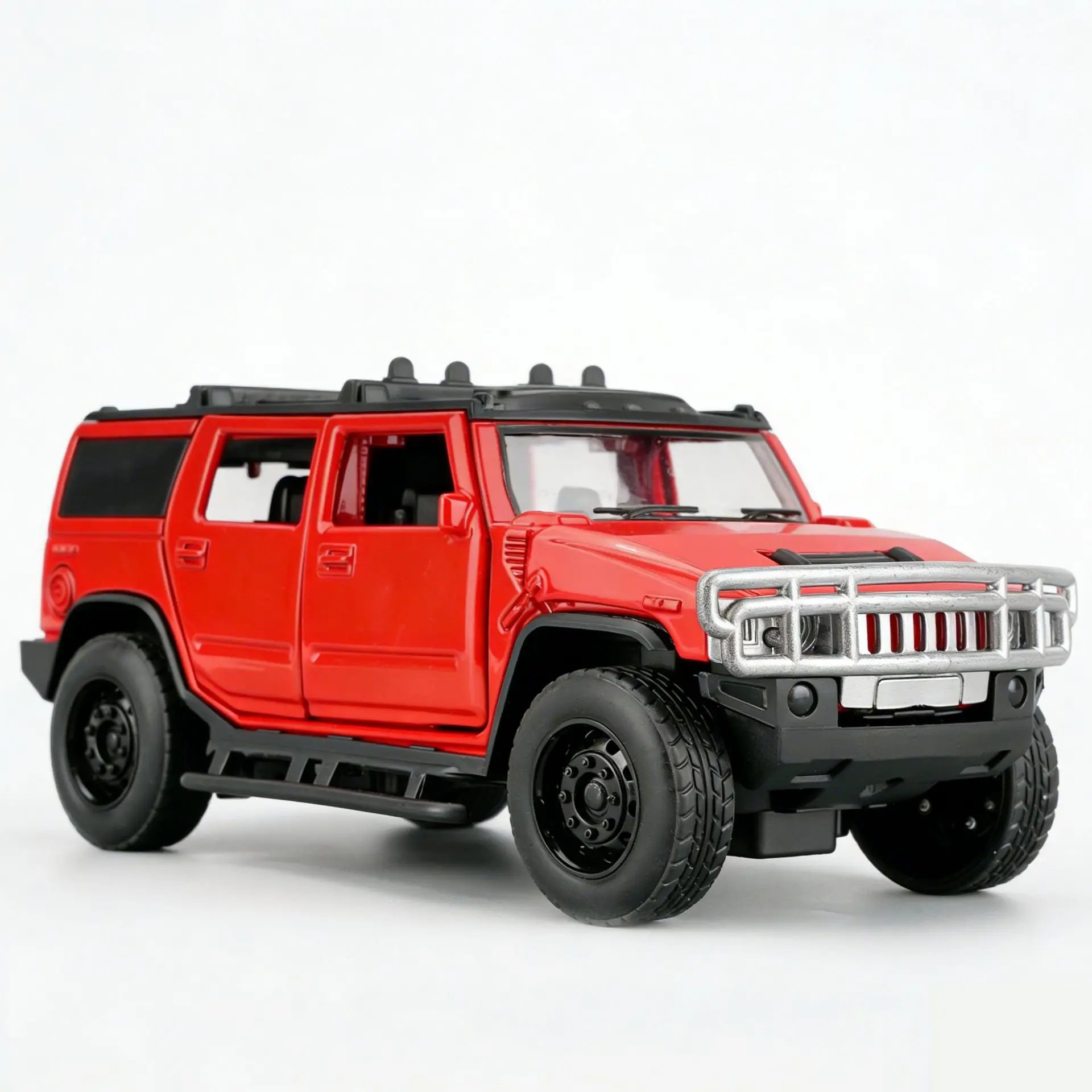 

Meiba 1:32 Huma H2 Simulation Alloy Off-road Vehicle Model Sound and Light Pull Back Children's Toy Car Ornament