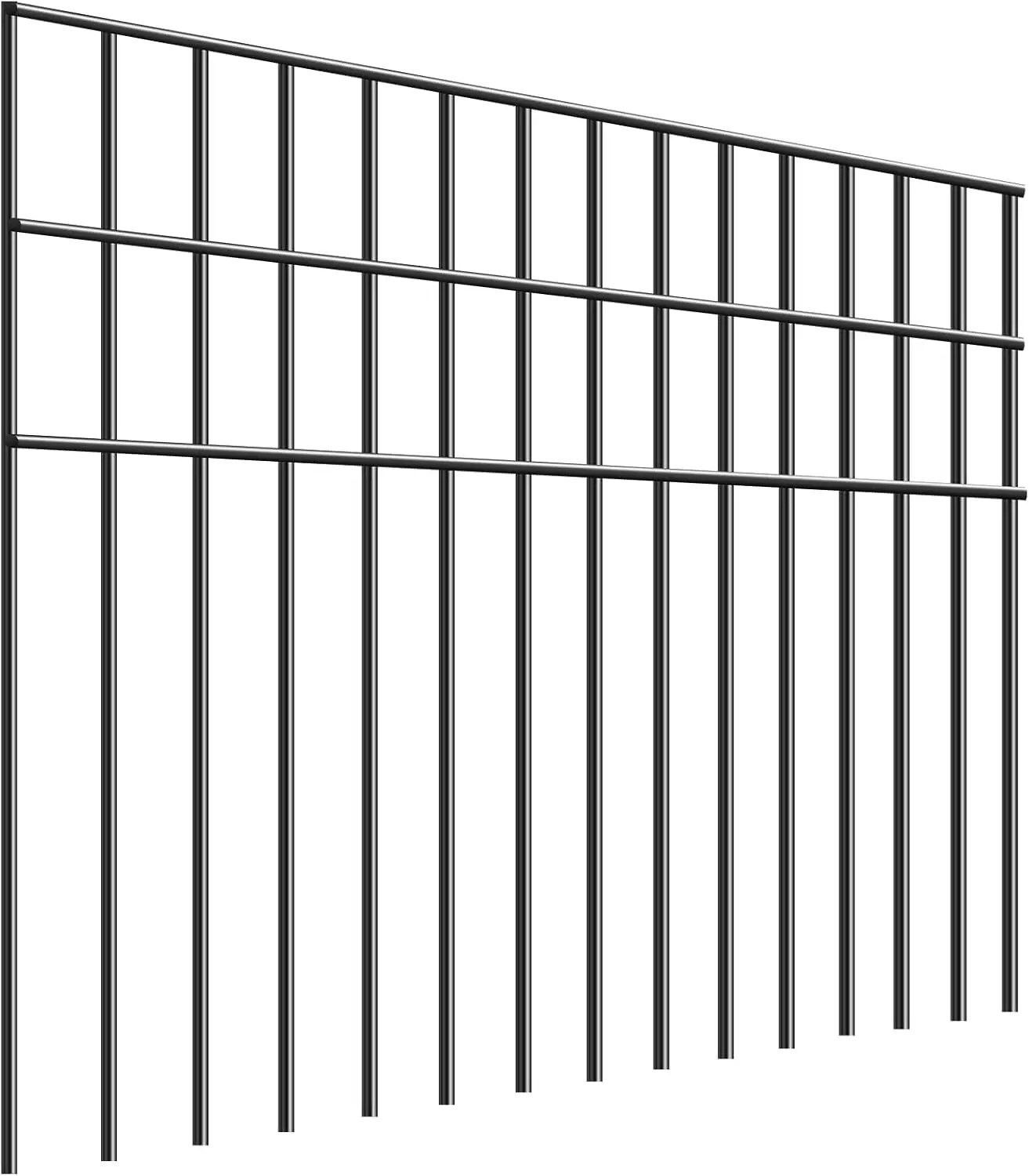 Barrier Fence, 5.5mm Rod with 1.5" Rod Gap, Dog Rabbits Fences Black Metal Fence