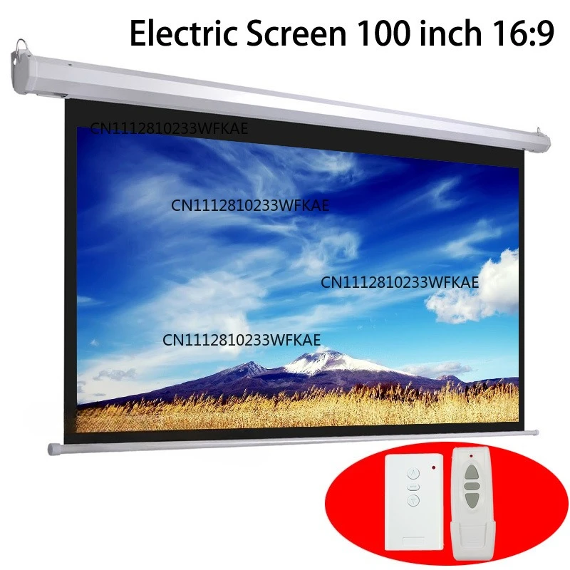 HD 100 Inch 16:9 Electric Screen For 3D LED DLP Laser Projector Motorized Projection Screens Curtain Wireless Remote Control