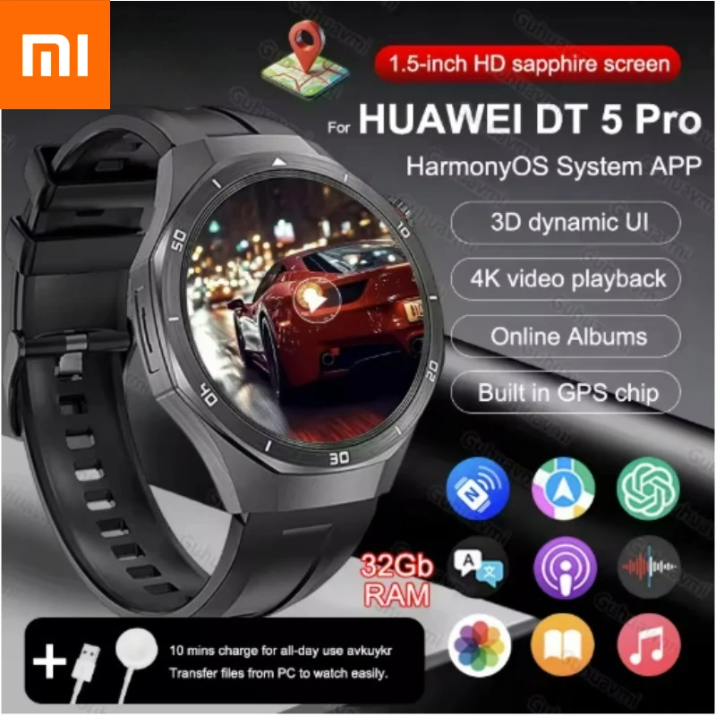 

Xiaomi Fashion GT5 Pro Watch Смарт-часы с памятью Мужские часы с видеоотводом GPS Приложение Загрузка Часы Спортивные водонепроницаемые наушники-браслет для звонков