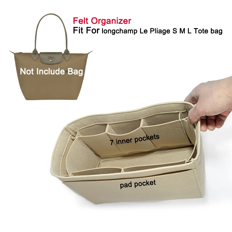 Felt Purse Insert Organizer For Longchamp LE PLIAGE Shoulder Bags Handbags S M L ,Handbag Shaper,Tote Bag Storage Divider Liner